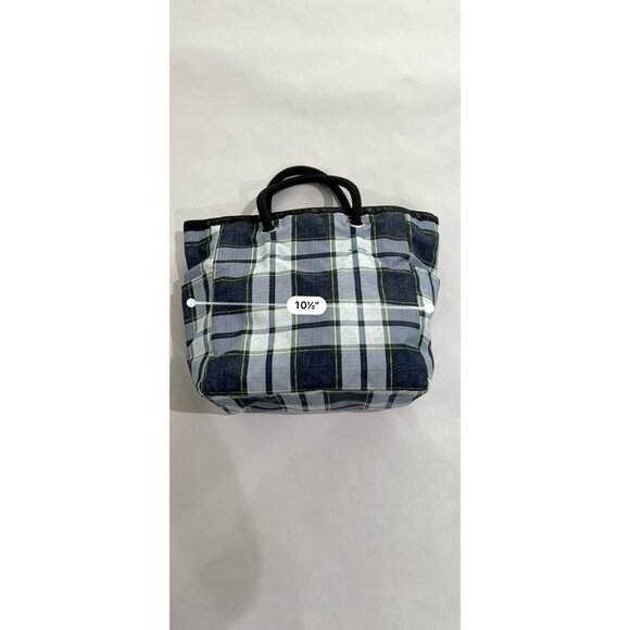 LeSportsac 2 Way Tote Bag in Deep Blue Tartan Black - Picture 3 of 8